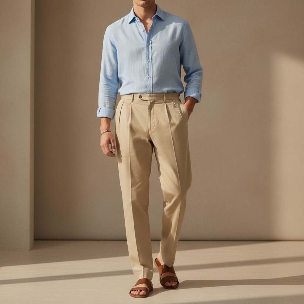 Polo Golf Ralph Lauren Dress Beaton Pant NWT 34L Fieldstone Wool Silk Pleated